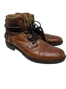 Bota Aldo Para Hombres Cuero Marrón Con Cordones Hebilla Acento Envoltura Talla 11 - Imagen 1 de 8
