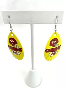 Orecchini NFL Kansas City Chiefs Team Logo Donna Vintage Goccia Spinner Hook - Foto 1 di 1