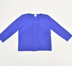 Armani Collezioni Women's Snap Cardigan Sweater Viscose Blue Size 4 Italy Made - Picture 1 of 8