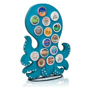 Made Easy Kit Front Facing K-Cup Holder Countertop Stand Décor - Blue Octopus - Picture 1 of 4