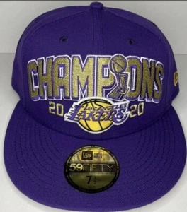 New Era Los Angeles Lakers 20 NBA Finals 59Fifty Fitted Hat 7 1/2 Purple Gold LA - Picture 1 of 4