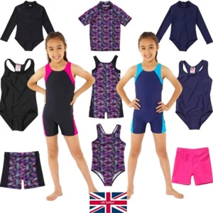 Girls School Sports Swimsuits Rash Top Jammer Shorts UPF50 Sun Protection 7-15yr - Picture 1 of 53