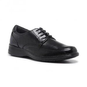 Zapatos de trabajo con cordones extra anchos de cuero negro extra anchos para hombre Hush Puppies - Imagen 1 de 5