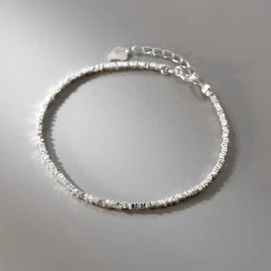 Sterling Silver Chain Link Bracelet S925 - Picture 1 of 6