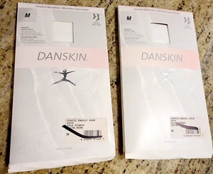 Danskin Girls Footed Tights Style 387 Size Medium 8-10 White. Set of 2 USA! - Bild 1 von 7
