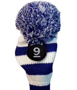 Cubiertas para cabeza de madera de calle Majek Golf #9 blancas/azules edición limitada - Imagen 1 de 1