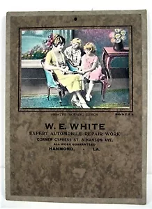 Antiguo W E Blanco Experto Reparación de Automóviles Calendario de Trabajo Lección Mañana Imagen Hammond La - Imagen 1 de 2