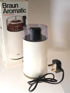 Vintage Braun Electric Coffee Bean Grinder FULLY TESTED & WORKING- White - VGC - Picture 1 of 12