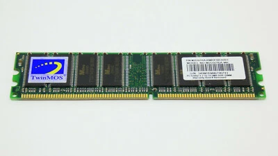 512MB DDR1 TwinMOS CL2.5 DDR-400MHz 184-Pin Computer Memory Non-ECC - Image 1 of 2