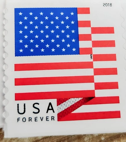 Ten Forever Stamps (Face Value $.66) American Flag 2018 Cover