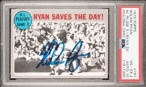 1970 Topps Nolan Ryan Signed NLCS Playoff Baseball Card PSA 4 Certified 10 HOF - Picture 1 of 5