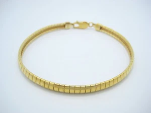 Milor Sterling Silver Chain 5.3mm Gold Tone Omega Link Bracelet 8" - Picture 1 of 5