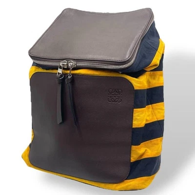 Mochila Mochila Loewe Goya Anagram Cuero Marrón Oscuro Usada Foto 1 de 4