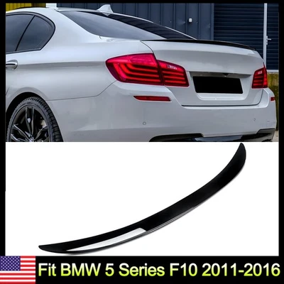 Fits BMW F10 M5 535i 550i 2011-2016 Gloss Black Trunk Spoiler Wing Lip MP Style - Image 1 of 4