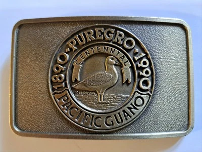 VINTAGE BELT BUCKLE 1890-1990 CENTENNIAL CELEBRATION PUREGRO PACIFIC GUANO #1 - Image 1 of 4