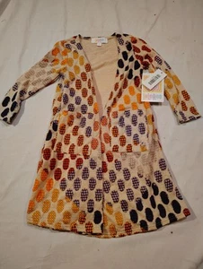 LuLaRoe Kids Sariah Duster Sweater Size 2 NWT  NEW Colored Oval Eggs Shapes - Picture 1 of 4