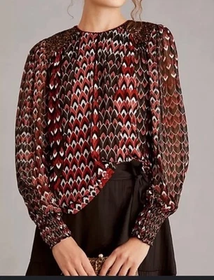 Blusa Ilyena negra con lentejuelas de cobre geométrica lentejuelas XL London Anthropologie XL negra Foto 1 de 4