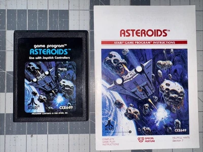 Vintage Atari 2600 Asteroids Game Cartridge W/ Manual - Image 1 of 2