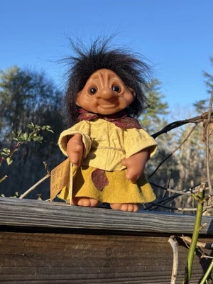 DAM Vintage BIG -NOSE FOREST TROLL GIRL. Tag . Denmark - Image 1 of 4