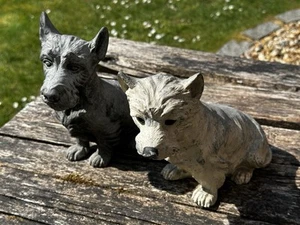 Scottie And Westie Mantle / Fireside Dogs (cast Pewter / Lead ?) - Picture 1 of 3