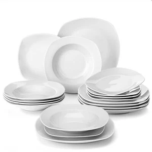 Juego de vajilla de 18 piezas MALACASA Elisa cena/postre/plato de sopa - Imagen 1 de 12