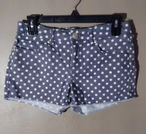 LC Lauren Conrad Women's 2 Blue Polka Dot Cut Off Raw Hem Shorts - Picture 1 of 6