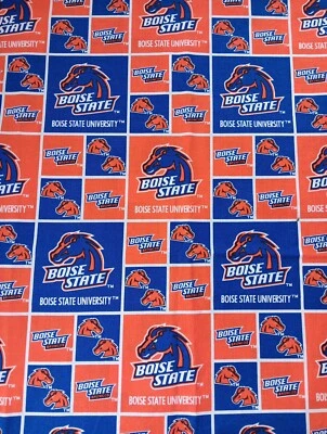 Boise State University BSU fabric cotton Blue Orange Broncos Idaho 1 Yard Sports - Image 1 of 4