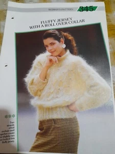 Maglia donna fantasia maglia soffice con colletto arrotolabile - Foto 1 di 5