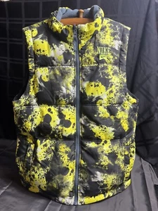 Nike Neon Green Paint Splatter Print Full Zip Reversible Vest | Youth L 12-13Y - Picture 1 of 24