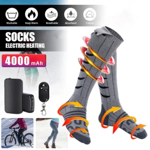 Beheizbare Socken Heizsocke 4000mAh Beheizter Heizung USB Fußwärmer mit Remote - Bild 1 von 28