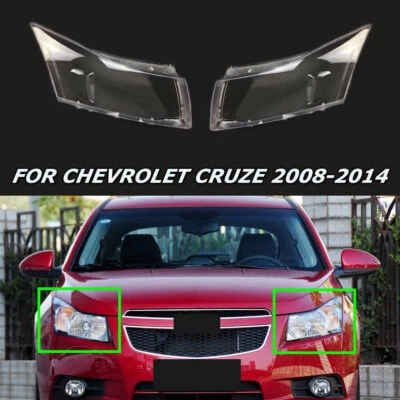 Pair Left + Right Headlight Lens Cover For Holden / Chevrolet Cruze 2008 09-2014 - Image 1 of 4