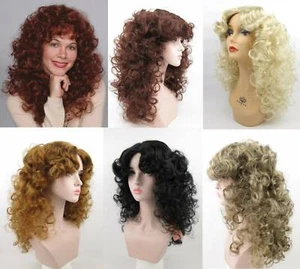 80'S WOMENS LONG MEDIUM LENGTH SOFT WAVY CURLS CURLY HAIR SKIN TOP WIG DELIHLA - Picture 1 of 20