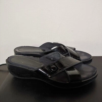 Salvatore Ferragamo Mujer Sandalias Cuero Negro Talla 6.5 D Foto 1 de 4