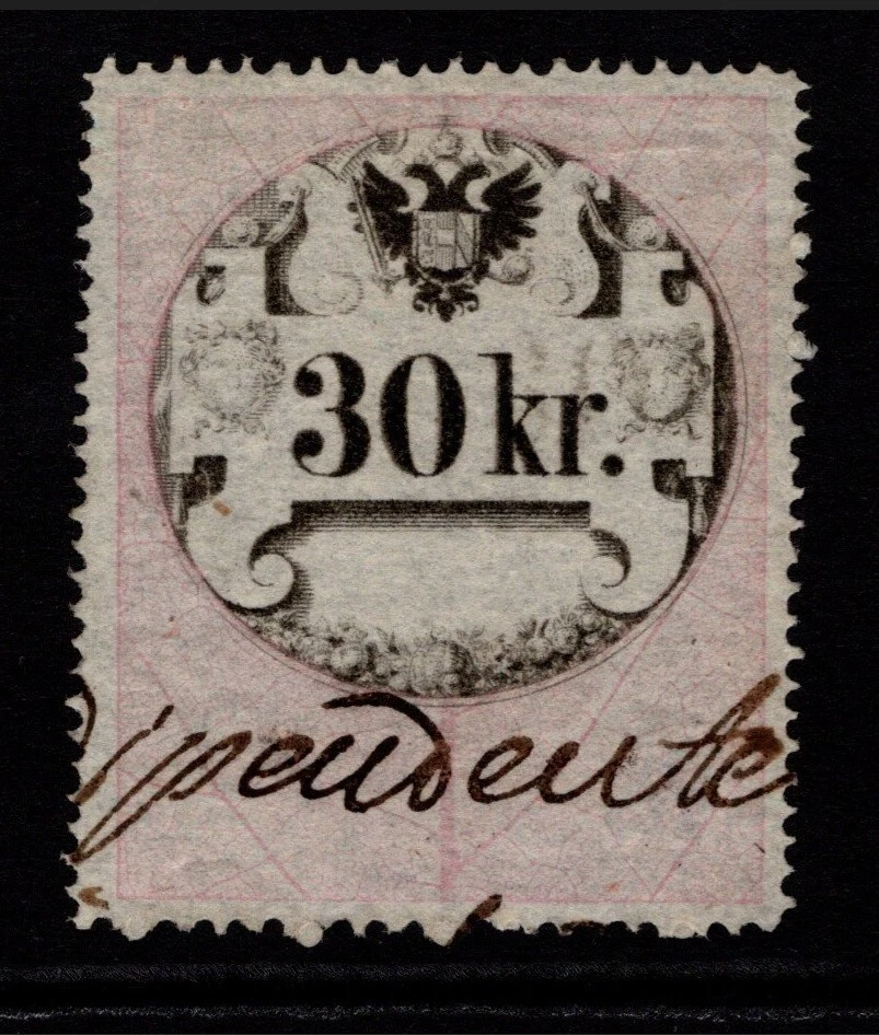 Lombardy Venetia 30k Rose Used Perf 15 x 16.5 - S36166 - Image 1 of 1