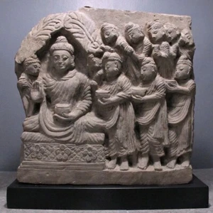 Ancient Stone Relief Scenes of Vajrapani Attends Buddha region Gandhara - Picture 1 of 10