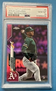 Topps 2020 cromo rosa refractor #5 Jesús Luzardo novato RC PSA 10 GEM MT - Imagen 1 de 3