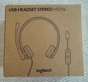 Logitech H570e Wired USB Stereo Headset Noise Cancelling Microphone - Picture 1 of 3
