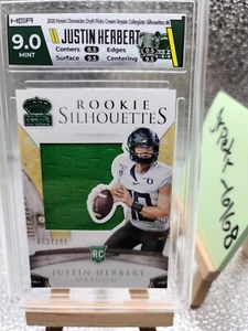 2020 Crown Royale Justin Herbert /199 Rookie RC Silhouettes HGA 9 Custom Label - Picture 1 of 3
