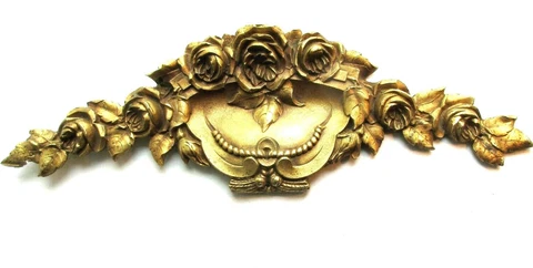Pediment gilded bronze Napoleon III carved from a basket of roses, 17 inches Cover