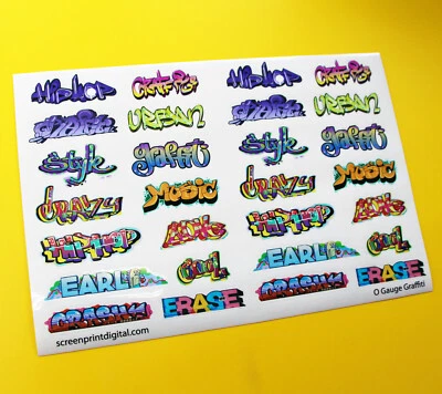 Model Railway GRAFFITI stickers decals O Gauge ideal for coaches, buildings - Image 1 of 2