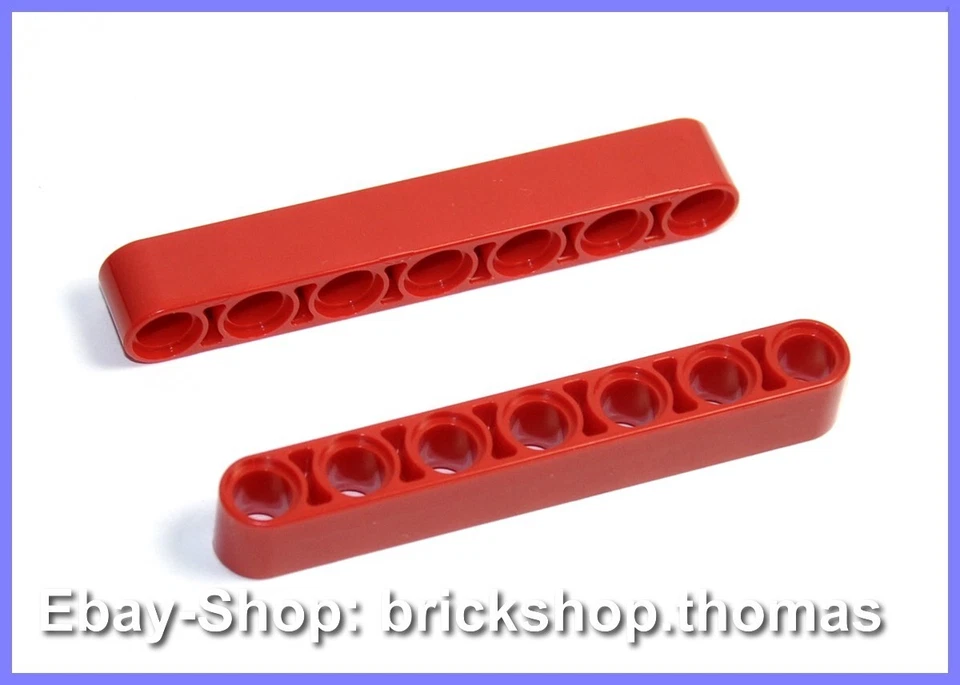 Lego 2 x Technic Liftarm rot Lochbalken 1 x 7 - 32524 - Red - NEU / NEW - Bild 1 von 1