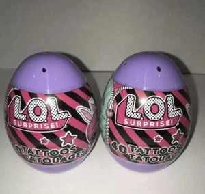 Uovo in plastica con 40 tatuaggi temporanei LOL Surprise NUOVO sigillato 2020 lotto di 2 - Foto 1 di 2
