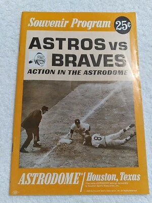 1968 Astros vs. Braves Game Souvenir Program  UNMARKED  scorecard  - Image 1 of 4