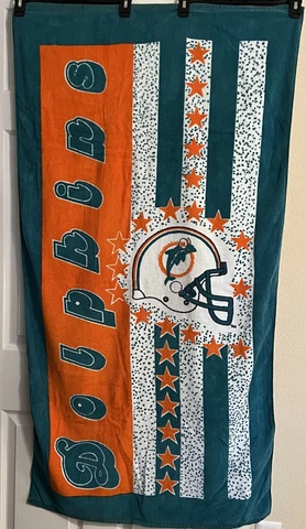 NFL Miami Dolphins Jay Franco Vintage Retro Logo 29 X 55 Beach Pool Towel Cover