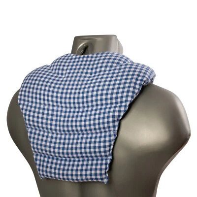 GIRAFFENLAND Wärme Nackenhörnchen mit Rückenteil - blau-weiß - Nacken Kissen mit Körner