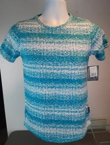 Brooklyn Cloth NWT Boys Size Medium Turquoise Heathered Striped Tee * - Imagen 1 de 8