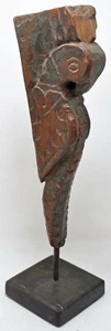 Antique Wooden Bird Figurine Original Old Hand Carved - Picture 1 of 8