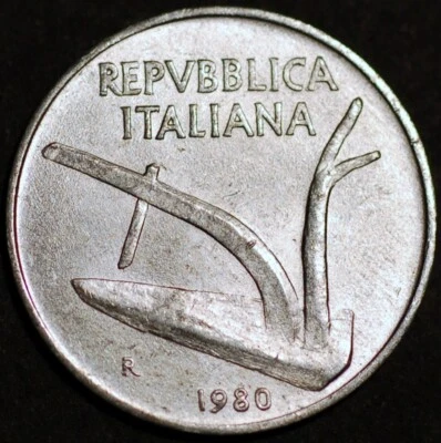 Italy 10 Lire 1980 KM# 93 - Image 1 of 2