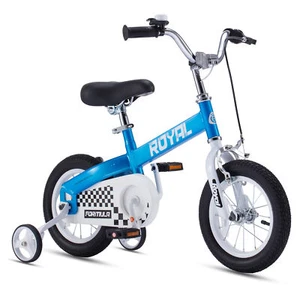 RoyalBaby Formula 16 Inch Kids Bike with Kickstand and Training Wheels, Blue - Picture 1 of 11