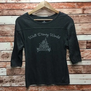 Disney Parks Women's Gray Cinderella Castle ¾ Sleeve T-shirt. Size XSmall. - Picture 1 of 5